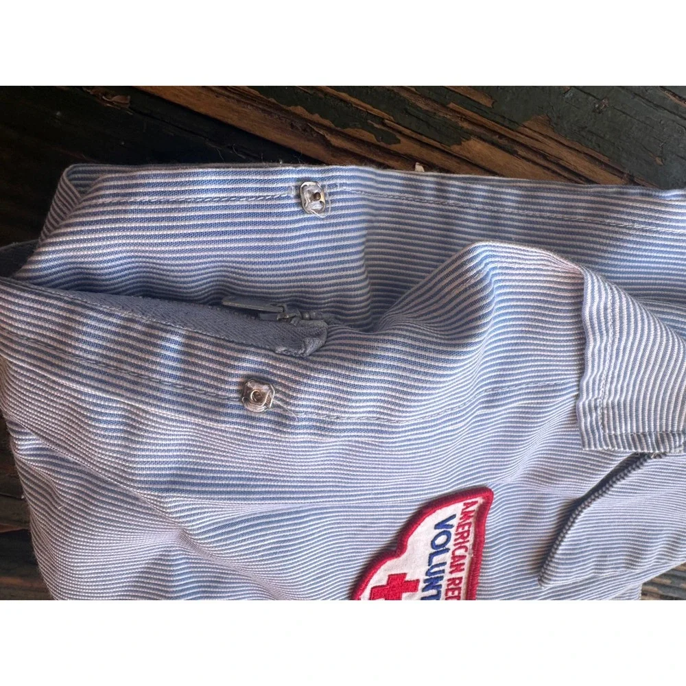 Vintage American Red Cross Volunteer Uniform Set Hoover‎ Seersucker Tunic Cap
